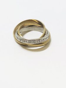 K18(18金)/Pt850 トリニティリング